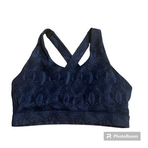 Animal print razor back sports bra, black and gray, XS, removeable pads.
